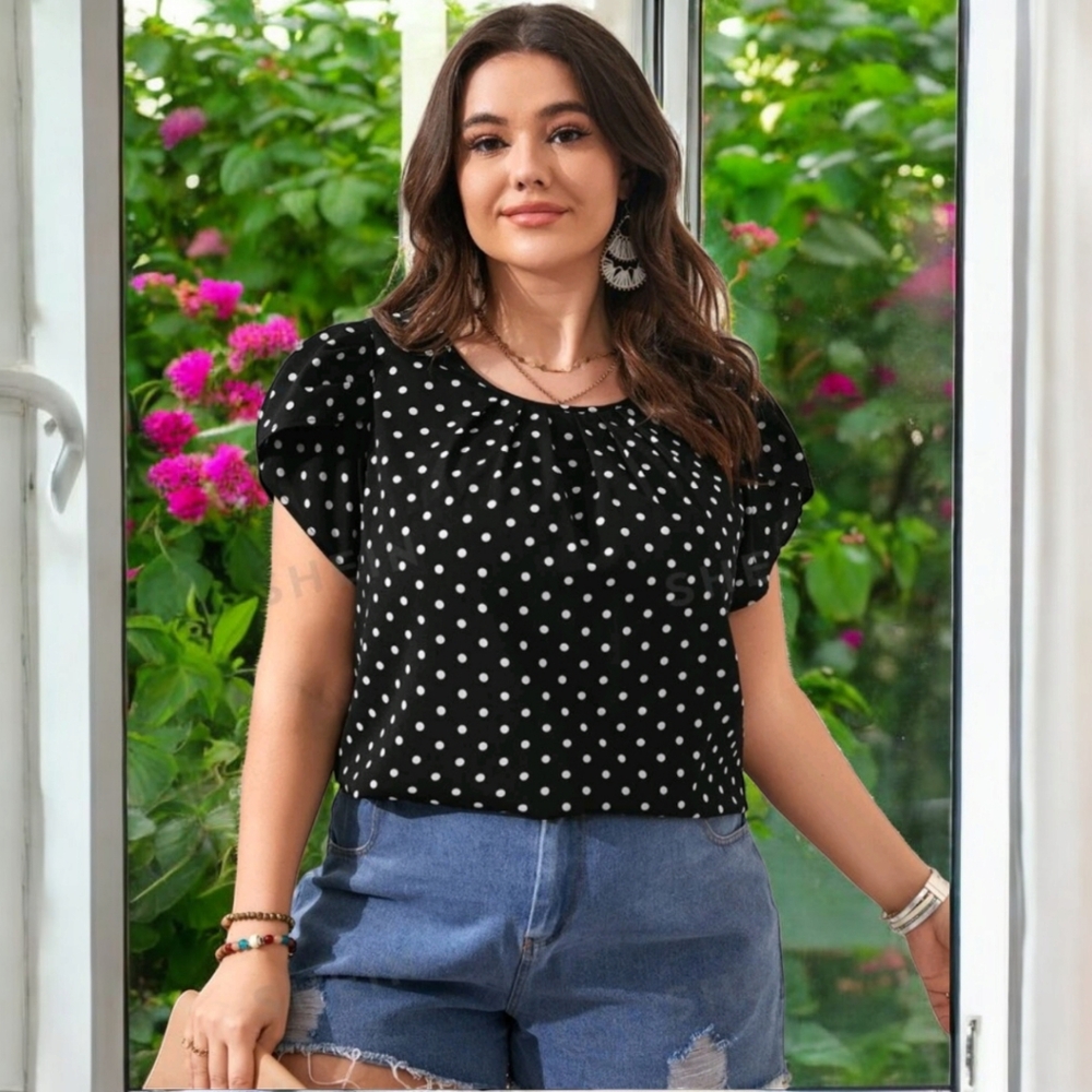EMERY ROSE Plus Guipure Lace Insert Tee 4X